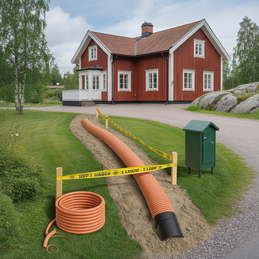 fiber till villa forlaggning pa tomt regler och kostnad